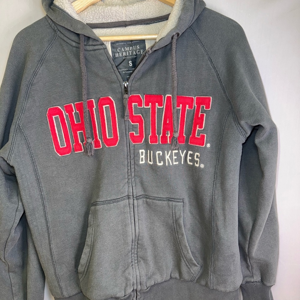 Campus‎ Heritage Gray and Red Ohio State Hoodie